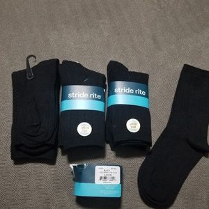 9 pair Stride Rite black socks 6-8.5 4-10 yrs